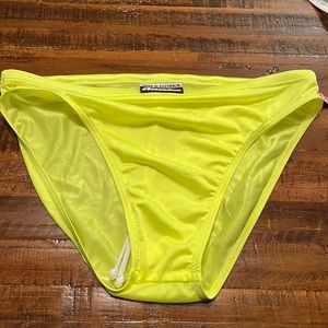 Mens Aussie bum greenish yellow neon swim briefs size medium